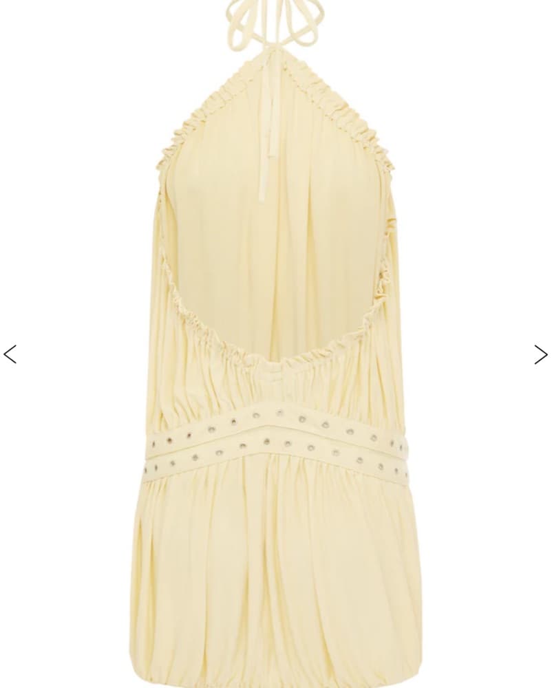 With Jean Yellow Magnol Mini Dress - Image 4