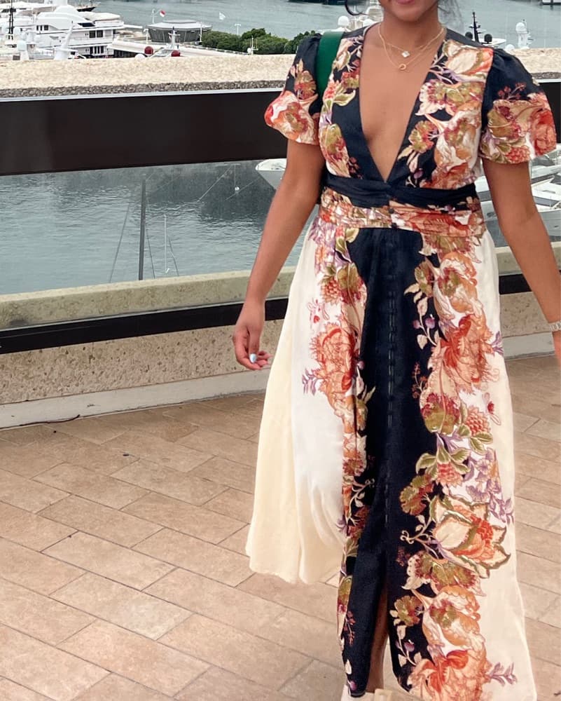 Anthropologie Floral Deep V Maxi Dress - Image 3