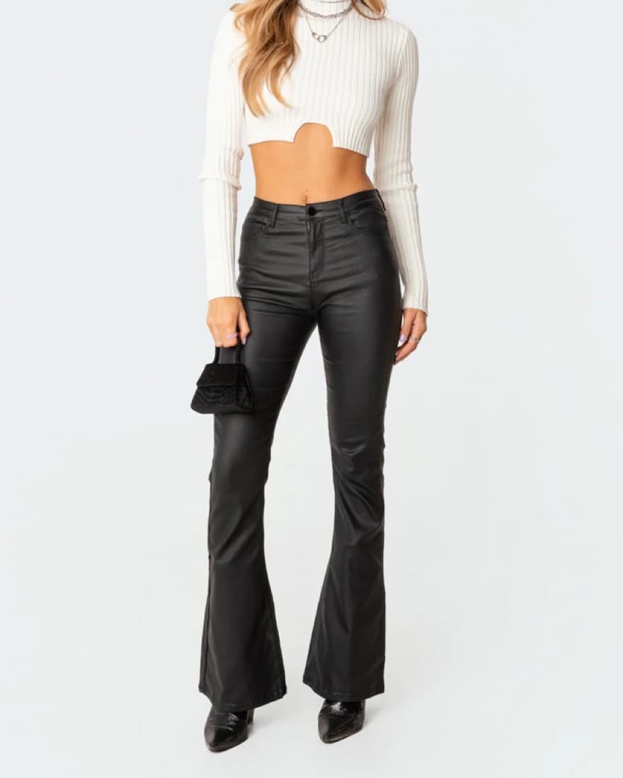 Flattering Faux Leather Pants - Image 1