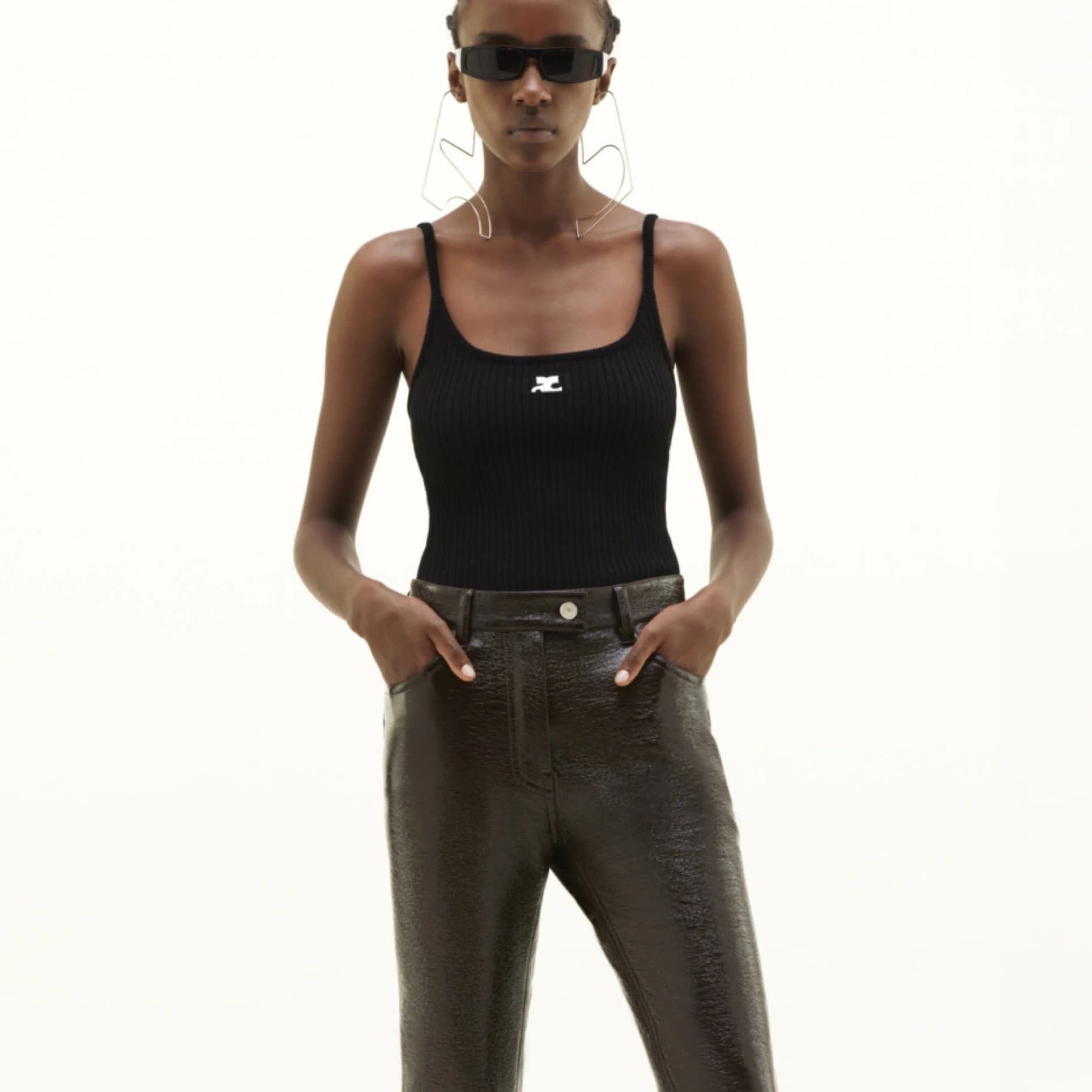 Courreges Logo Tank - Black - Image 3