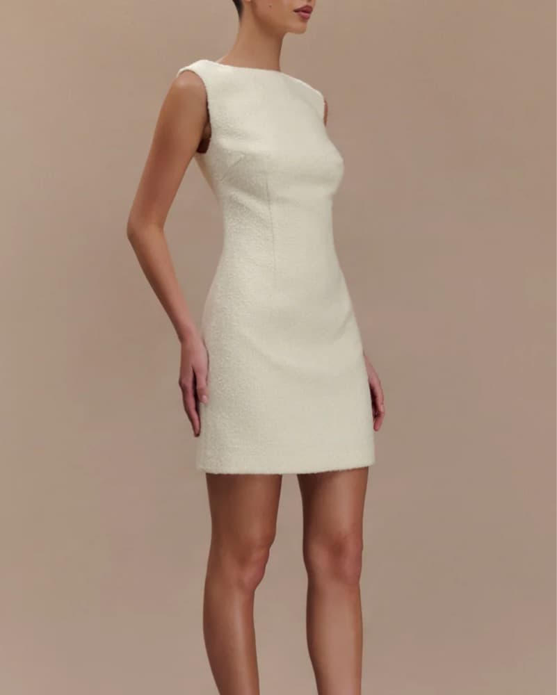 White Tweed Dress - Image 4