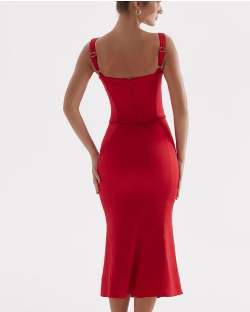 House of CB Valencia Red Midi Dress  - Image 2