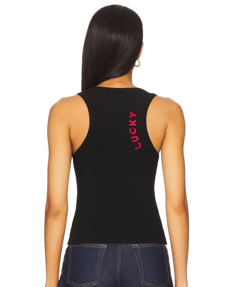 Lucky Charm Tank Top In Black  - Image 3