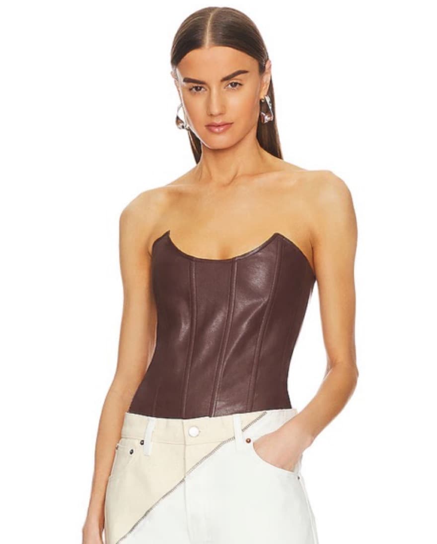 MIAOU leather Corset - Brown - Image 3