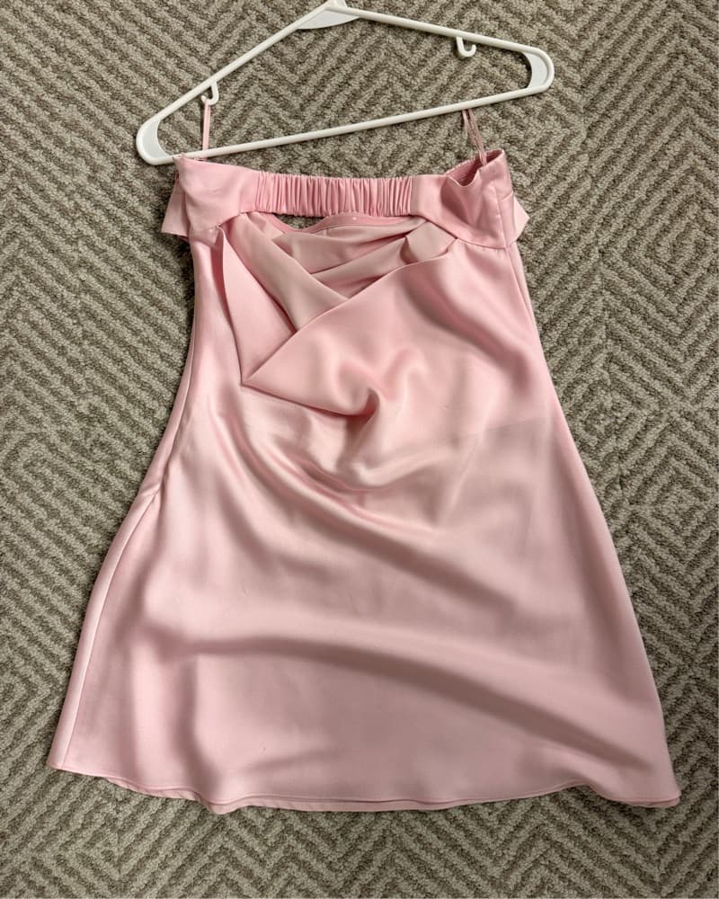 Pink Satin Mini Dress - Image 2