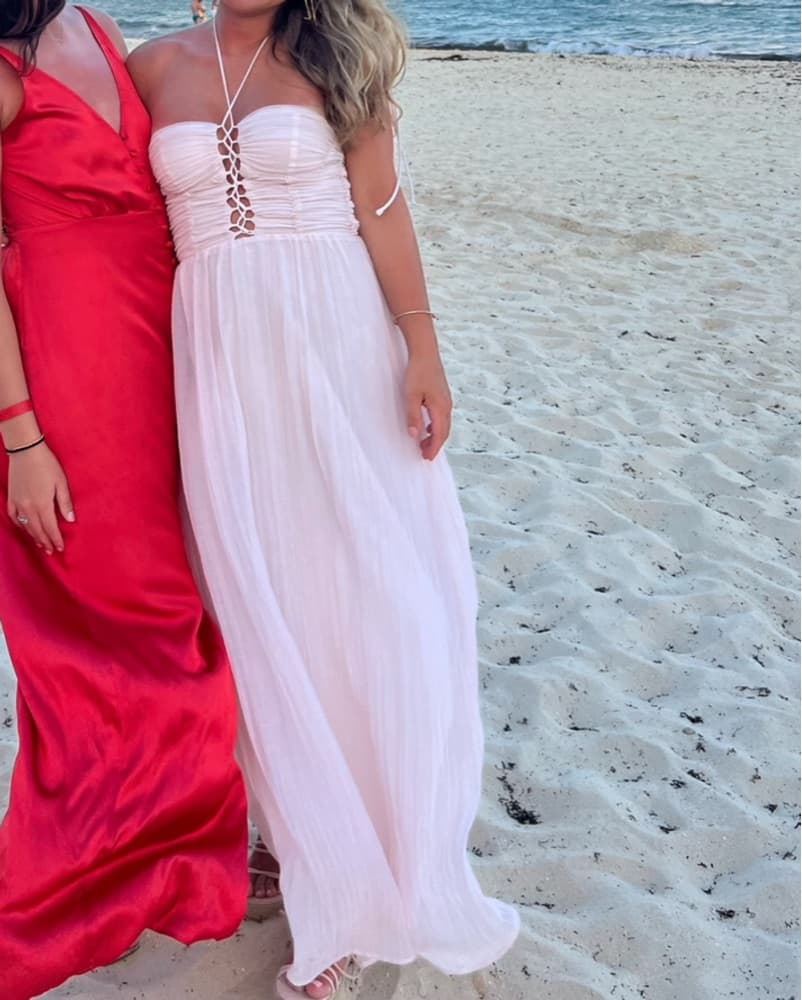 H&M Pink Halter Neck Maxi Dress - Image 3