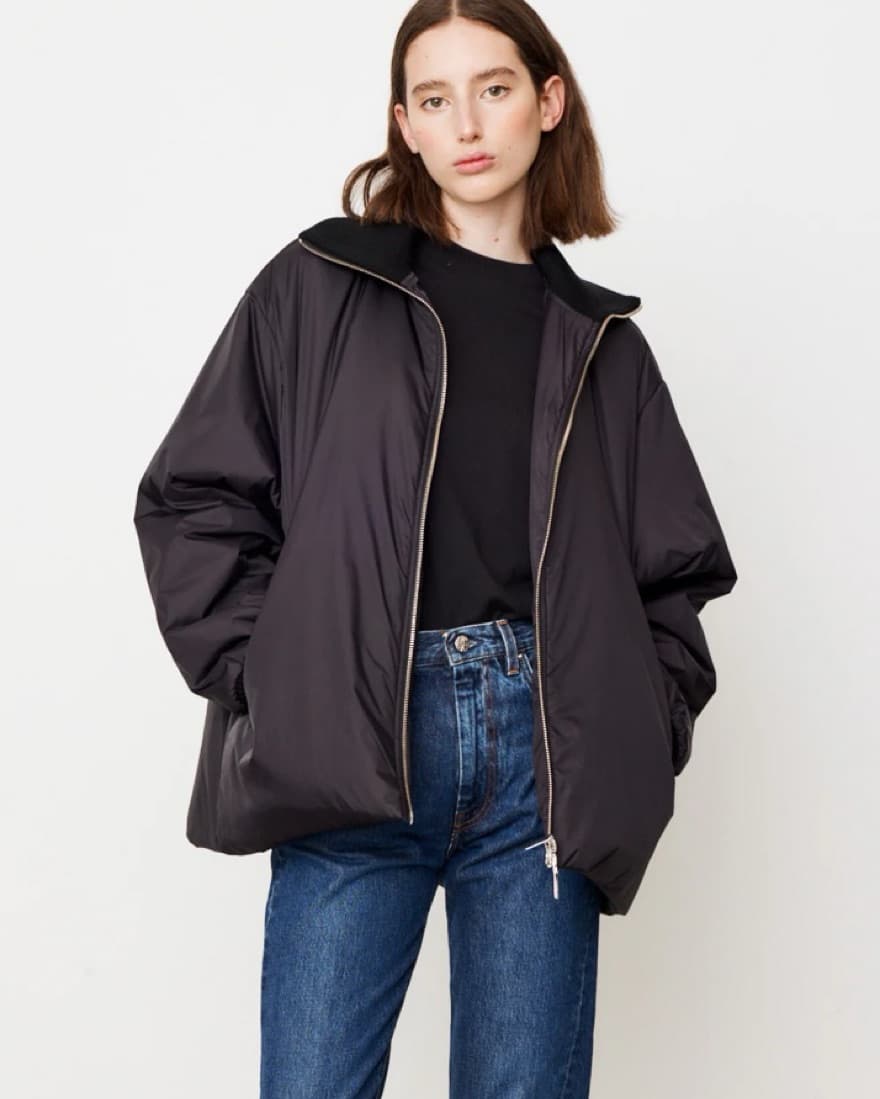 Totême Black Shell Bomber Jacket - Image 1