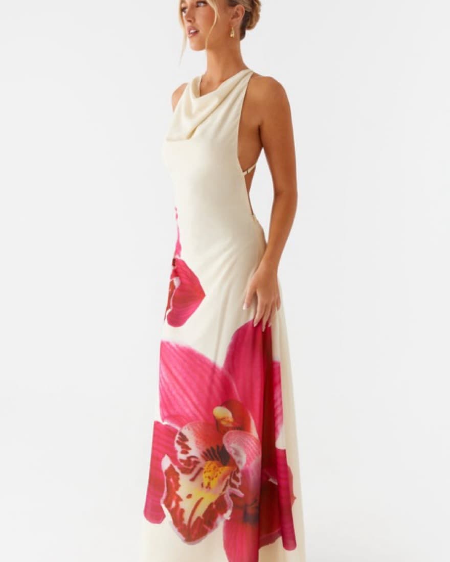 Open Back Maxi Floral Dress - Image 3