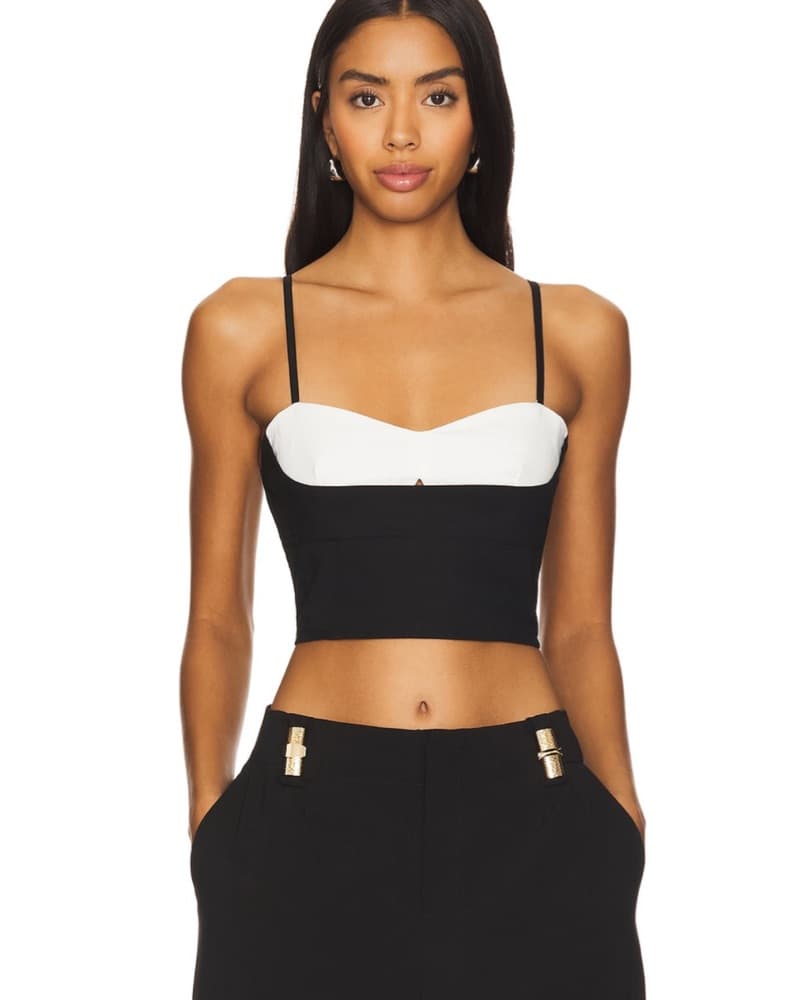 Beguile Bodice Top In Black And White - Image 1