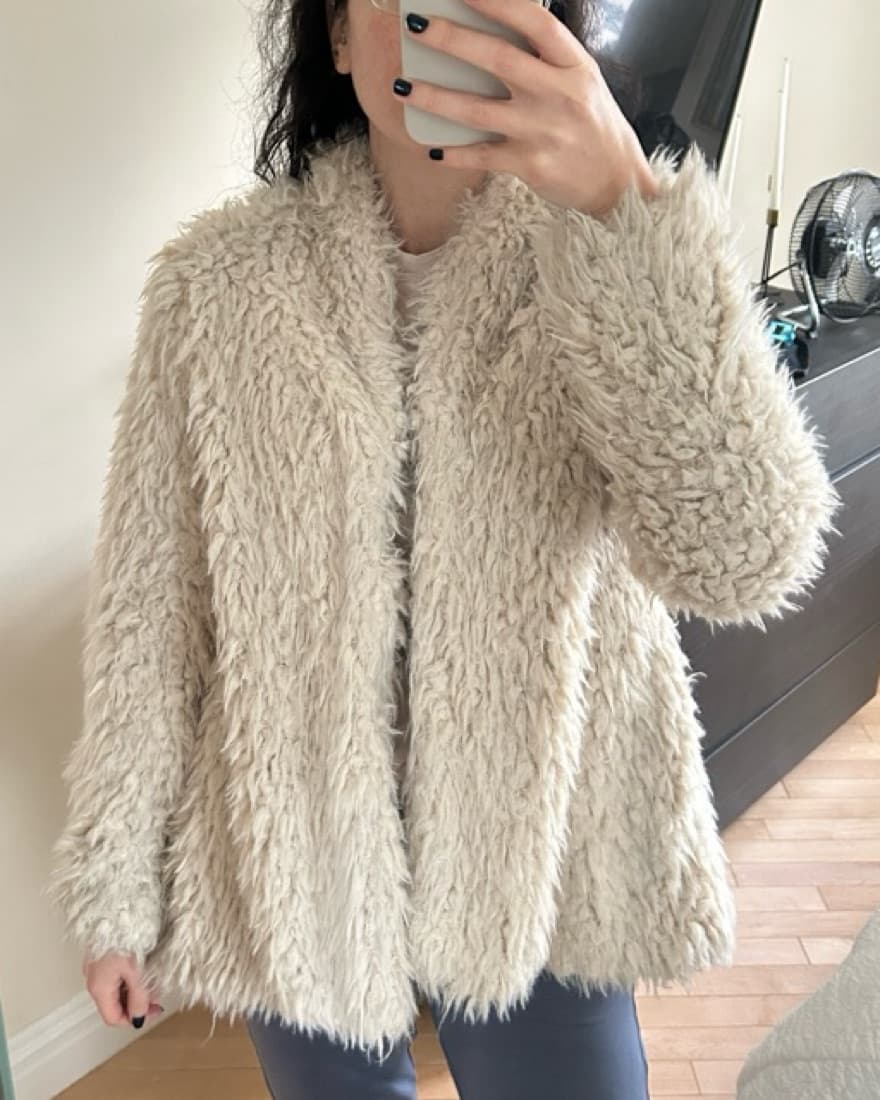 Free People Faux Fur Sherpa swing coat - Image 5