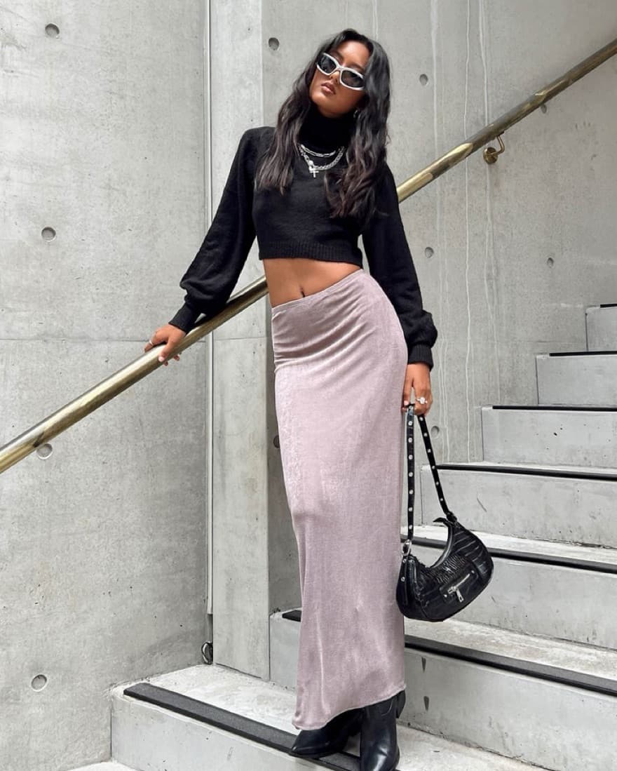 Princess Polly Grey Maxi Skirt - Image 1