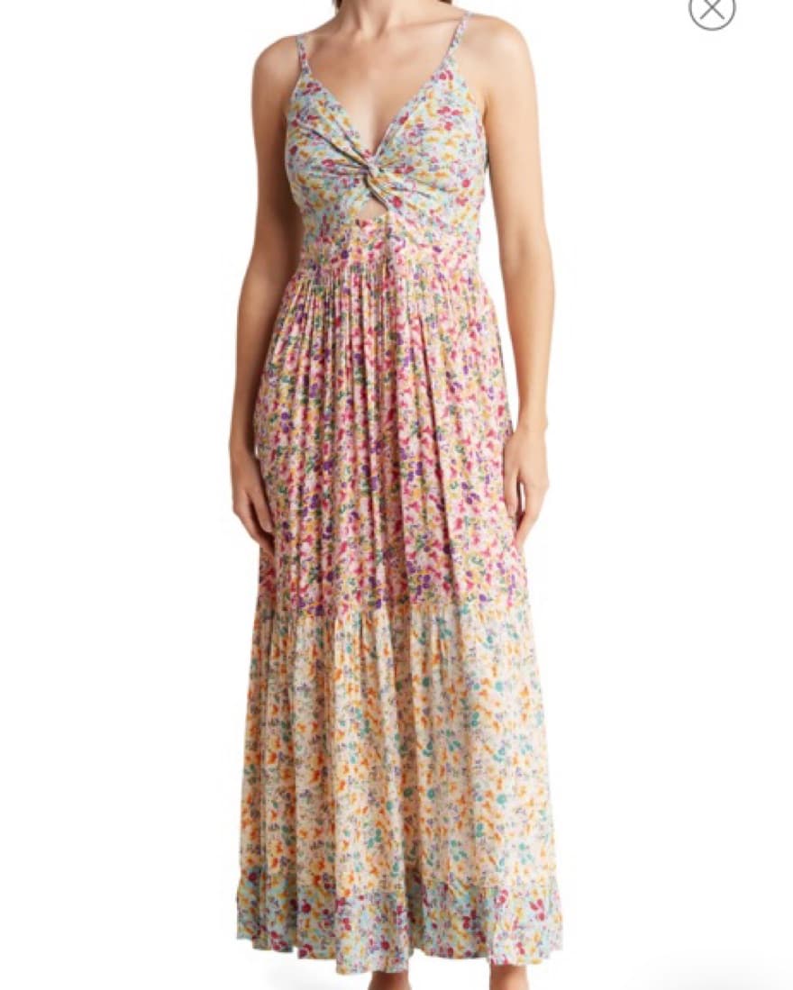 Floral Peekaboo Tiered Maxi Dress - Image 1