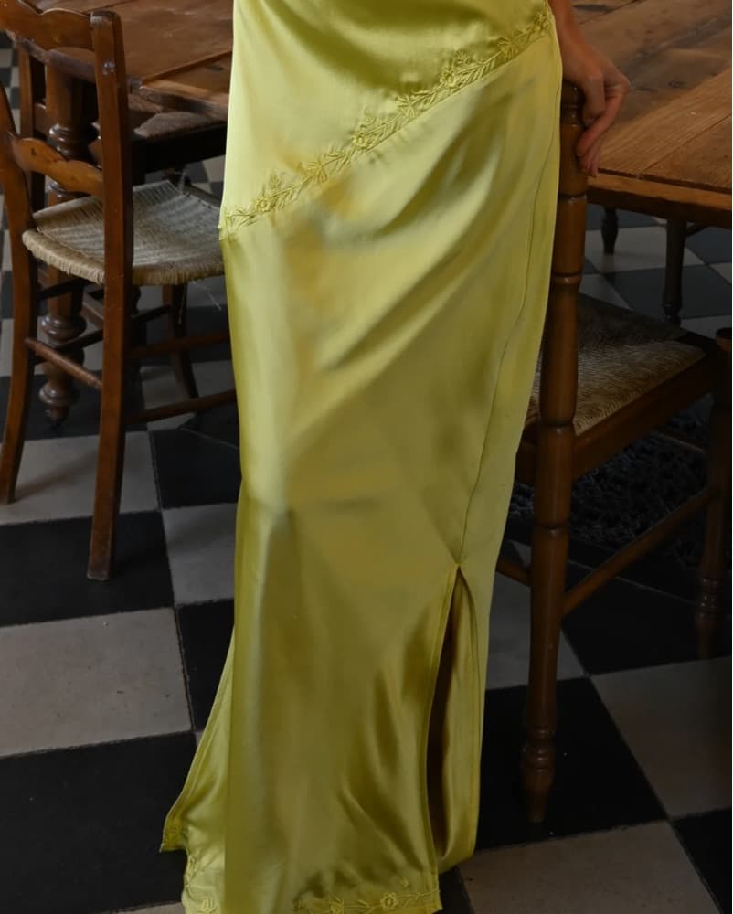 Chartreuse Nina Silk Dress - Image 4