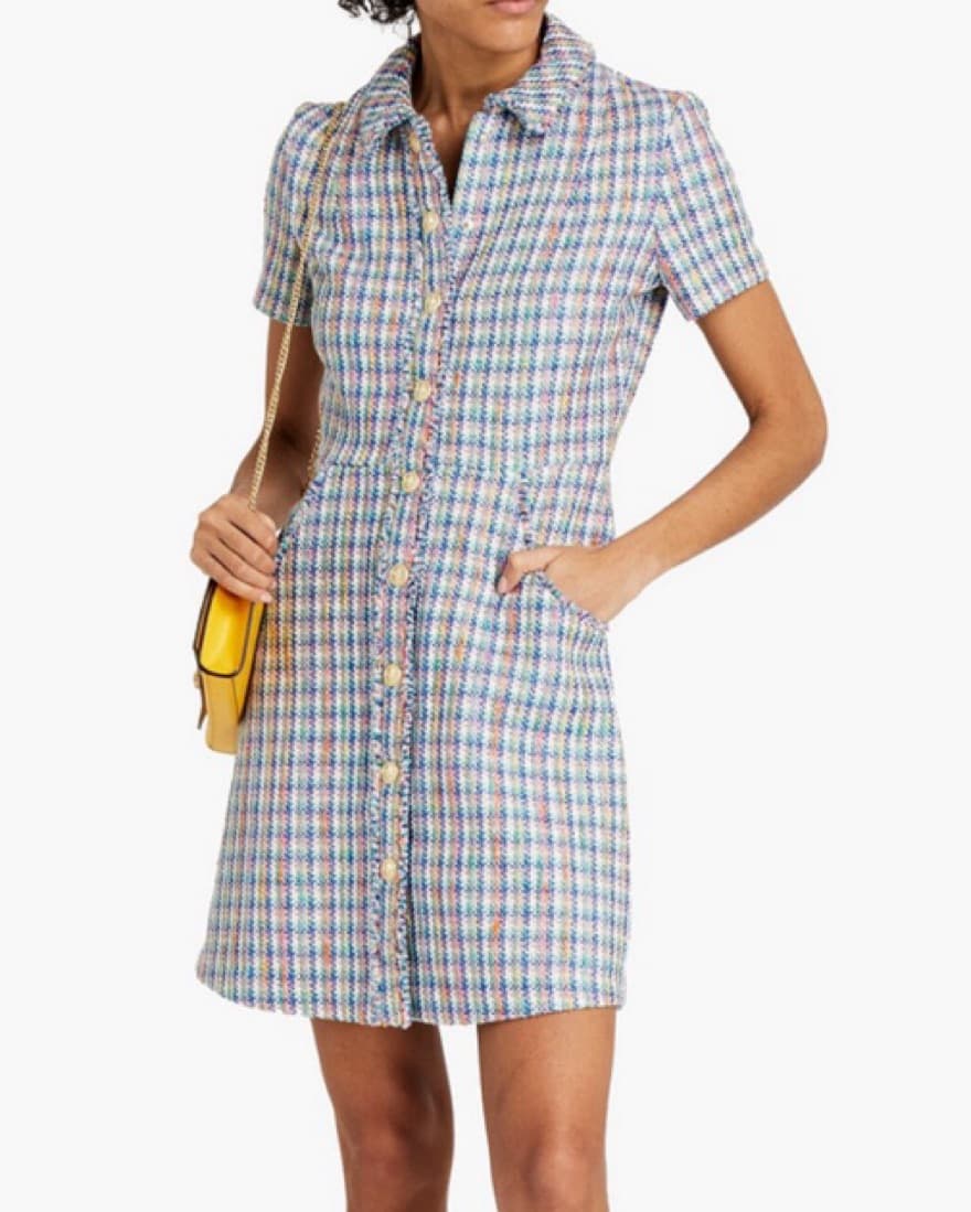 Blue Tweed Maje Dress Size 34 XS  - Image 1
