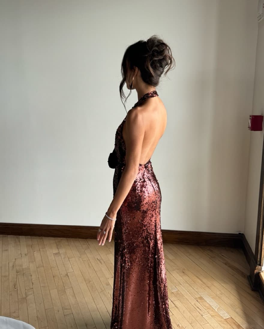 The Bar Chocolate Sequin Gown - Image 2