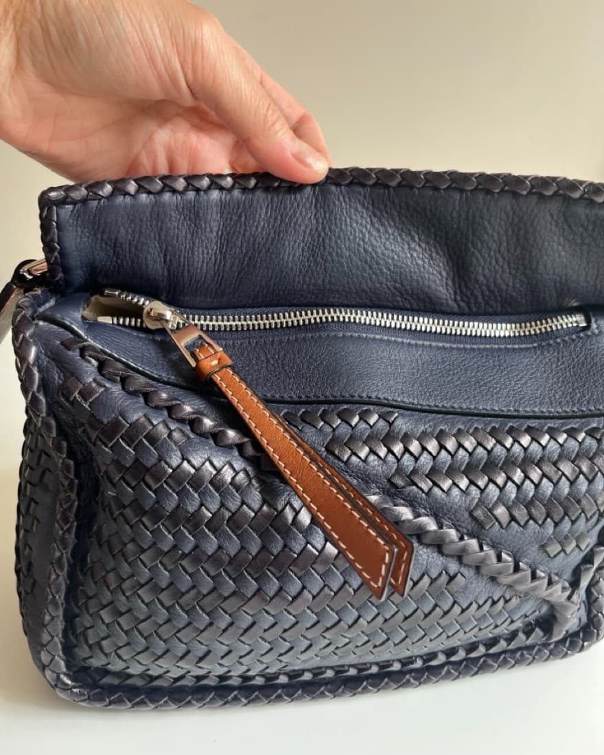 Loewe Puzzle Bag woven navy  - Image 5