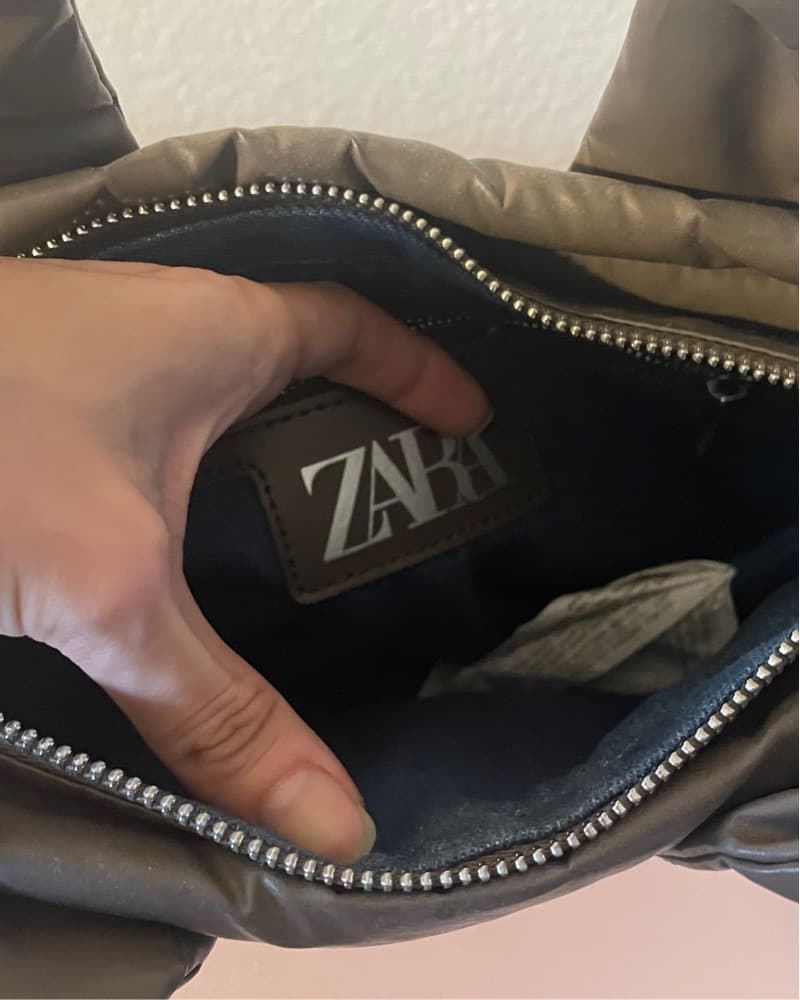Small Grey Puffer Bag - Image 4