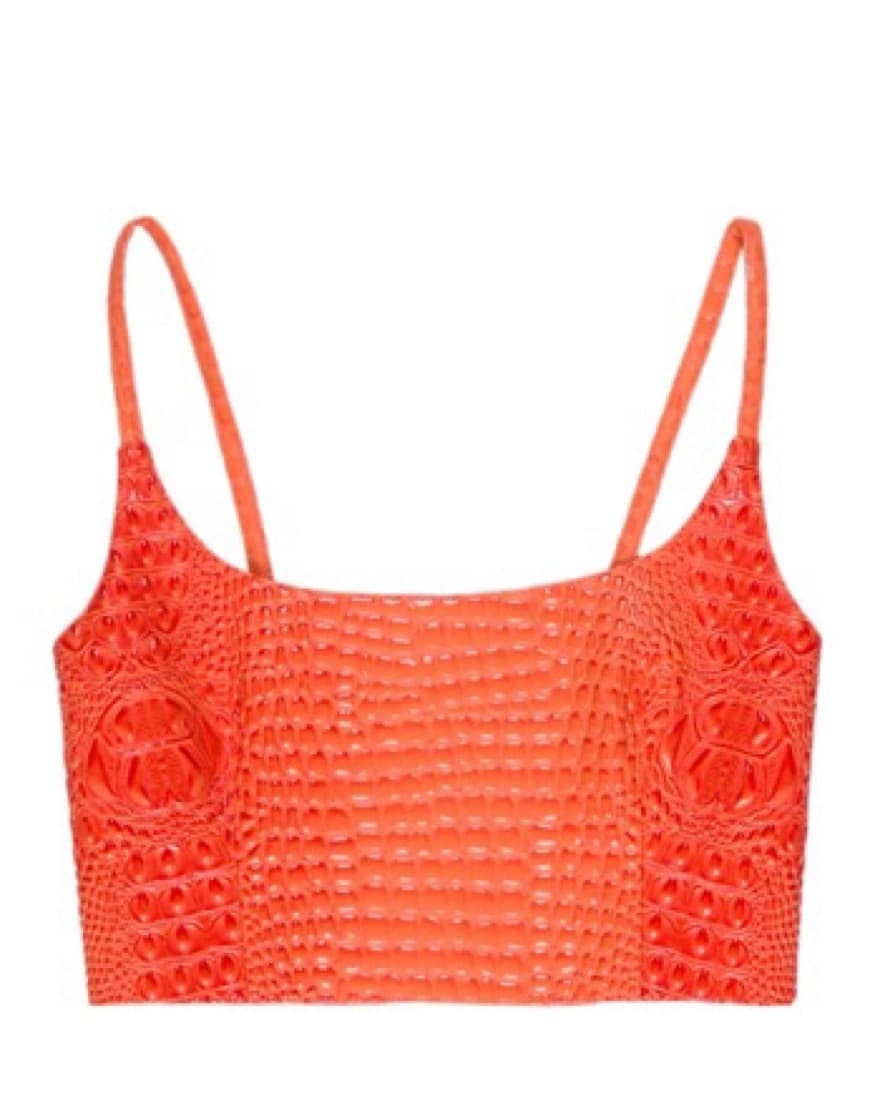 Mia Vesper Square Neck Crop Top - Orange - Image 1