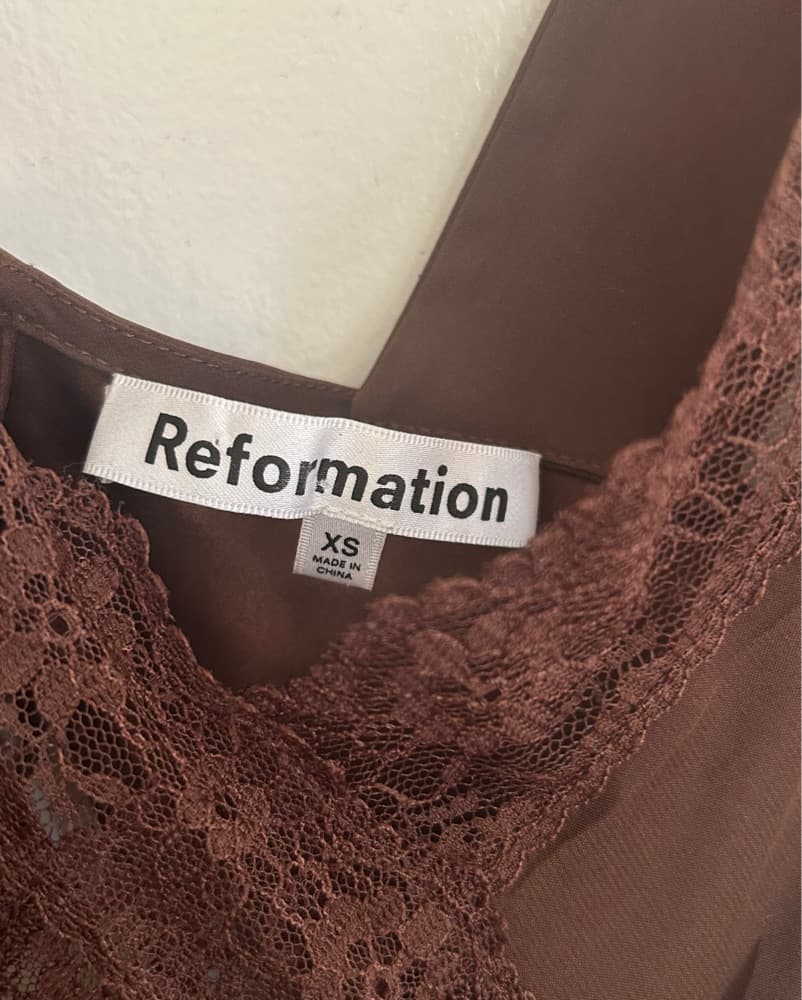 Reformation Brown Provence Silk Dress  - Image 5