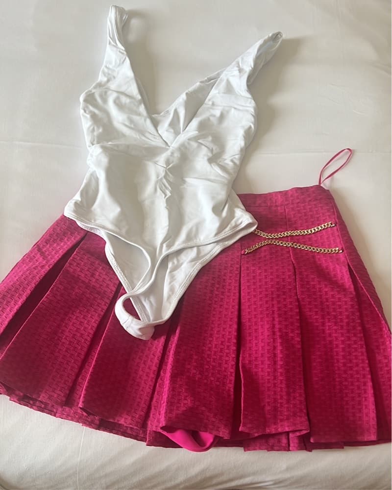 Pink Chain Mini Skirt - Image 5