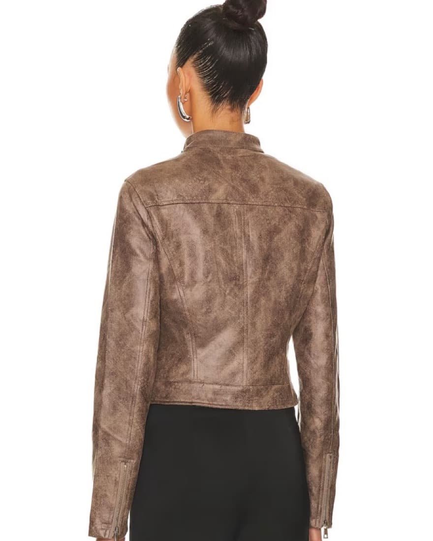 Bella Moto Jacket in Chocolate - Image 4