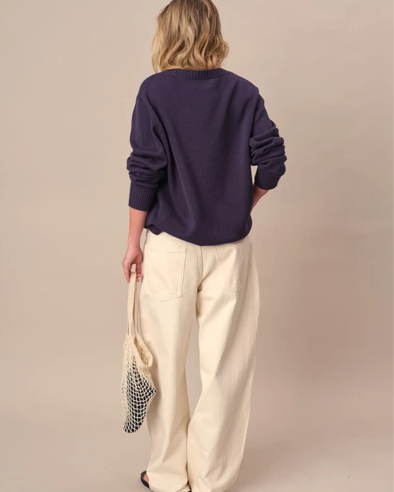 Cotton NY Hot Dog Sweater Navy - Image 5