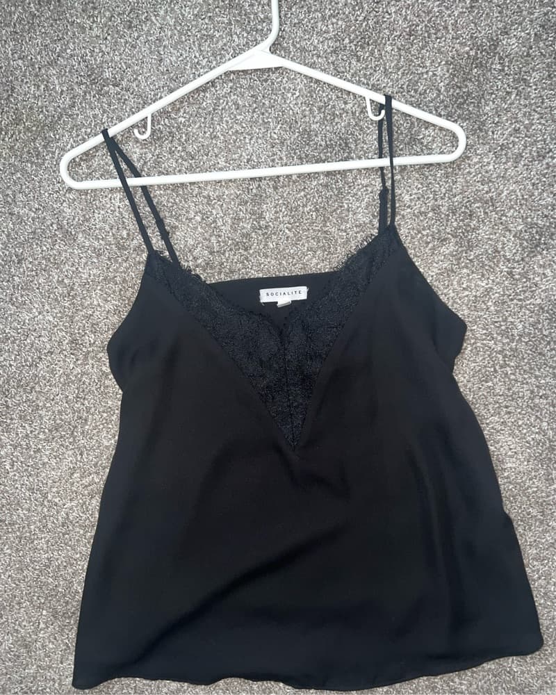 Chic Black Lace Camisole - Image 1