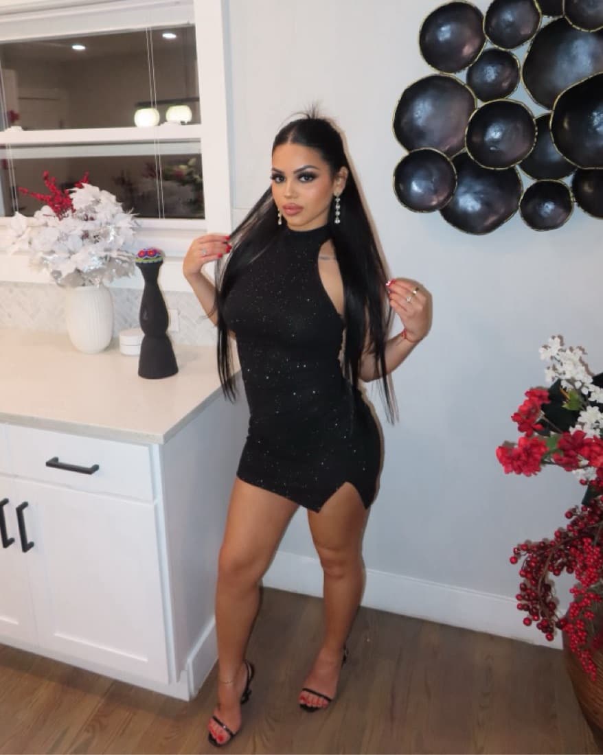 sparkly evening dress | black | size s - Image 2