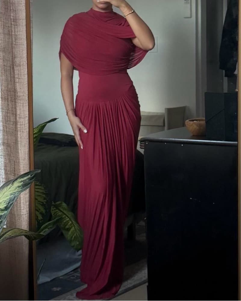 Catherine Asymmetrical Pleated Maxi  - Image 1