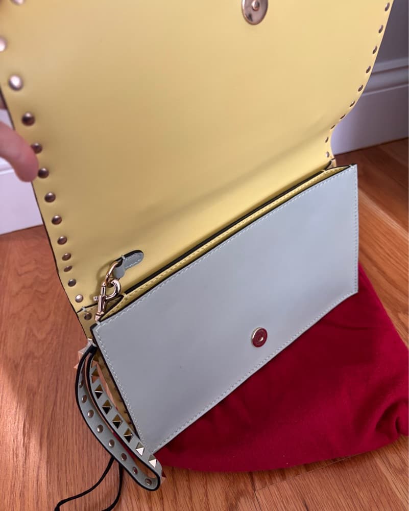 Valentino Studded Gray Clutch - Image 4