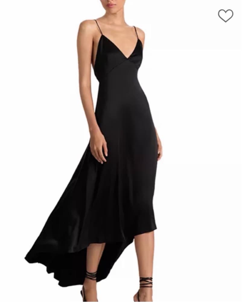 Luciana Deep V Asymmetrical Dress - Image 1