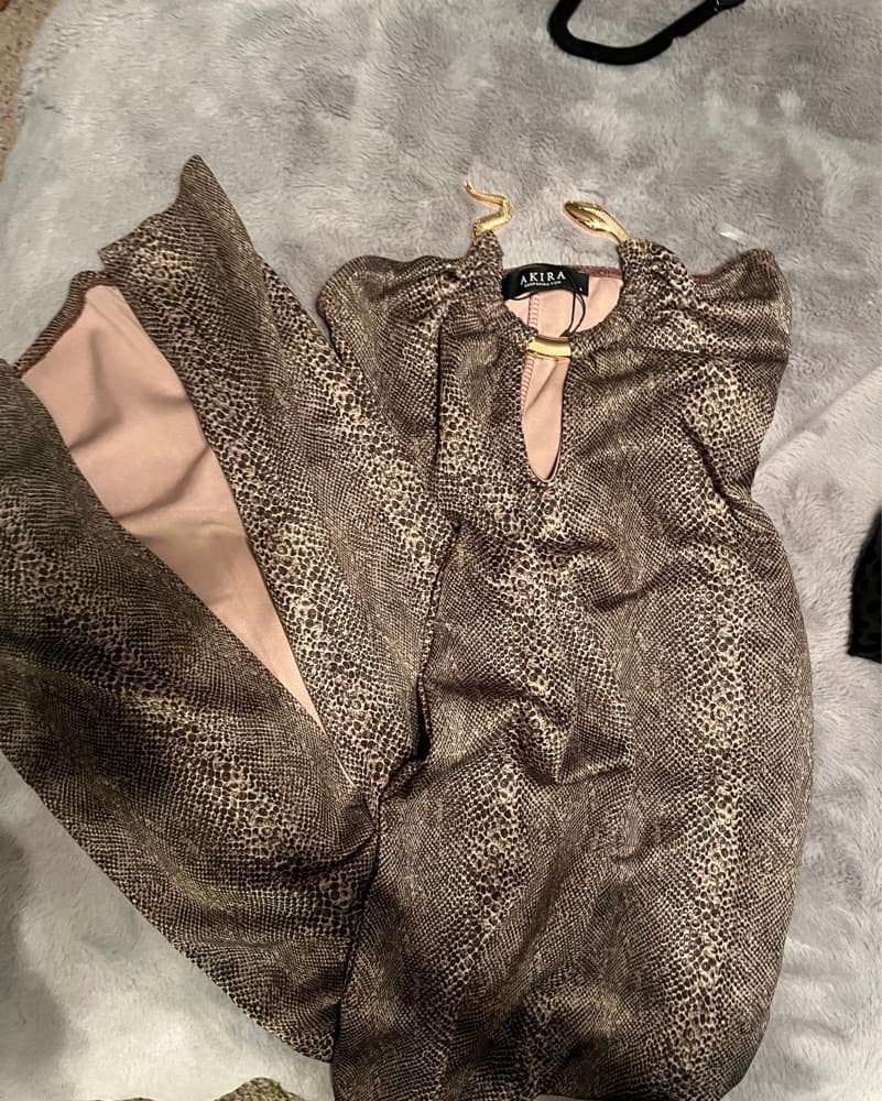 Snakeskin Cutout Maxi Dress - Image 2