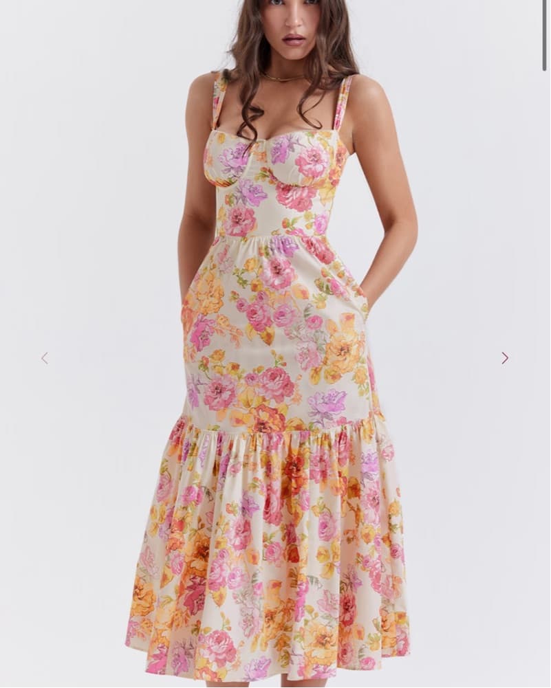 Floral Ruffle Midi Dress House Of CB - Image 1