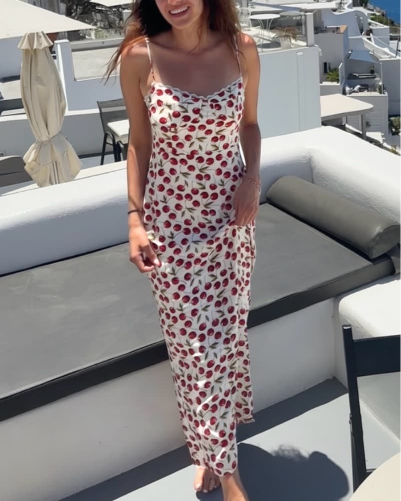 Reformation Pennington Dress cherry - Image 3