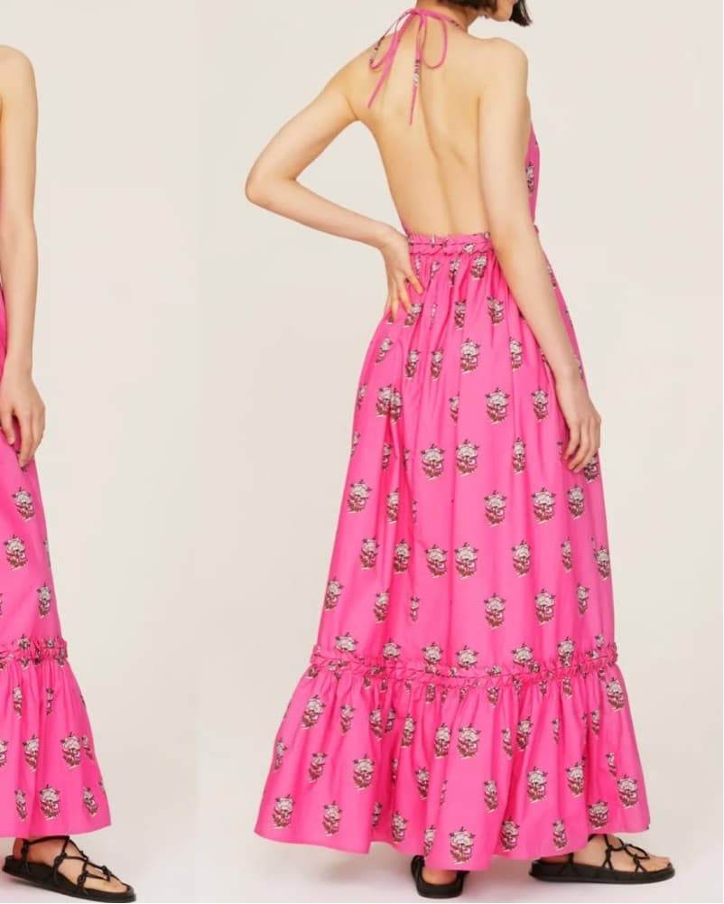 Rhode Pink Floral Halter Dress - Image 2