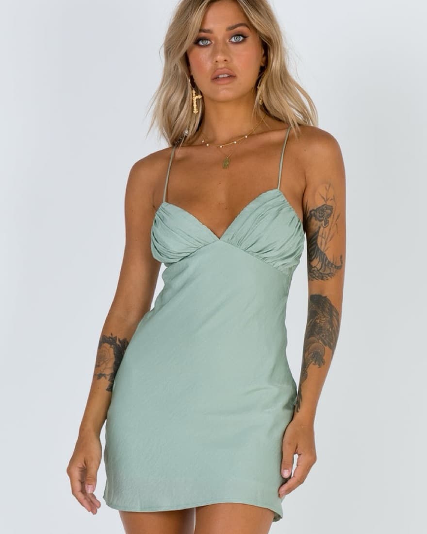 Princess Polly Sage Mini Dress - Image 2