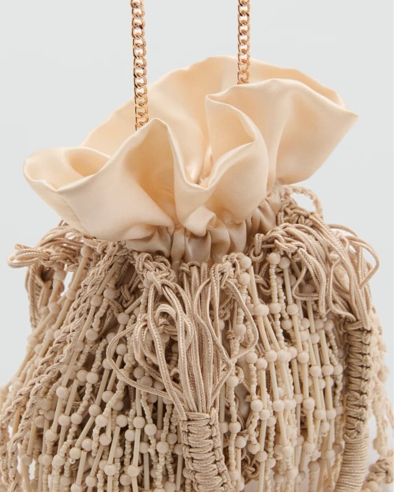 Beaded Cream Bag from Mango - Image 4