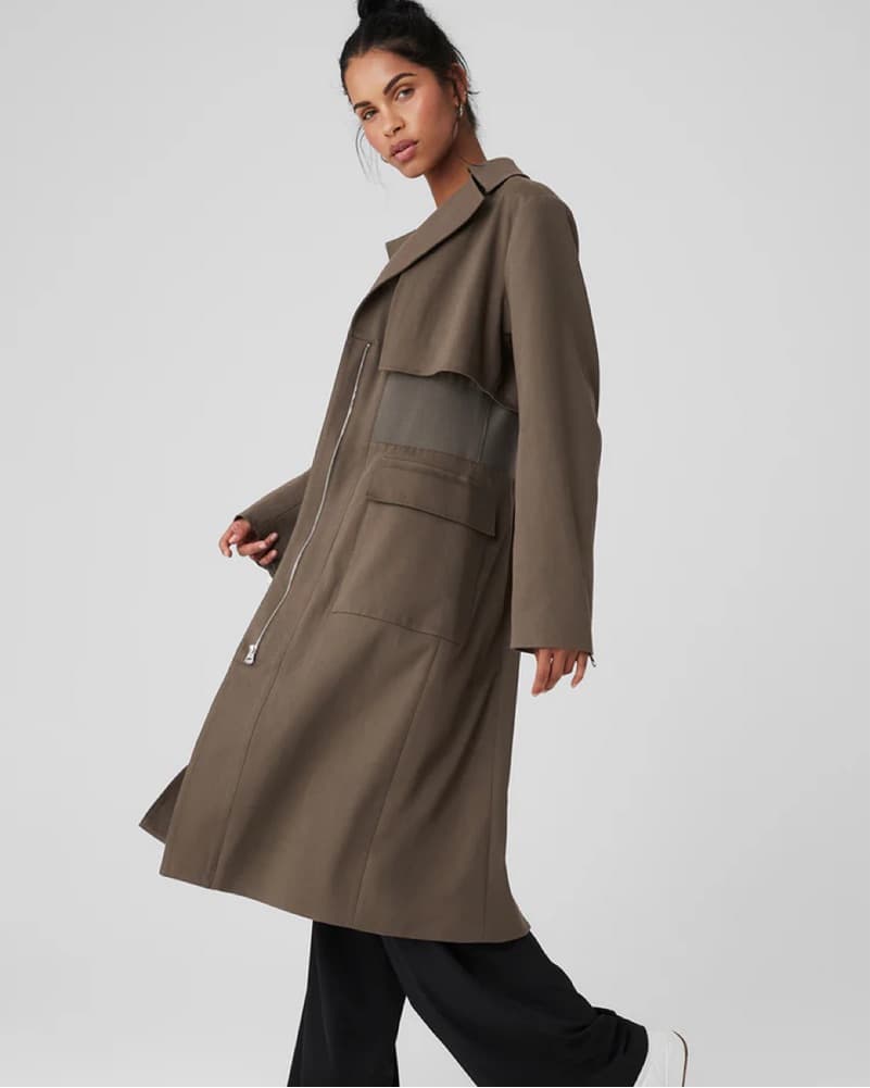 ALO Taupe Trench Coat - Image 1