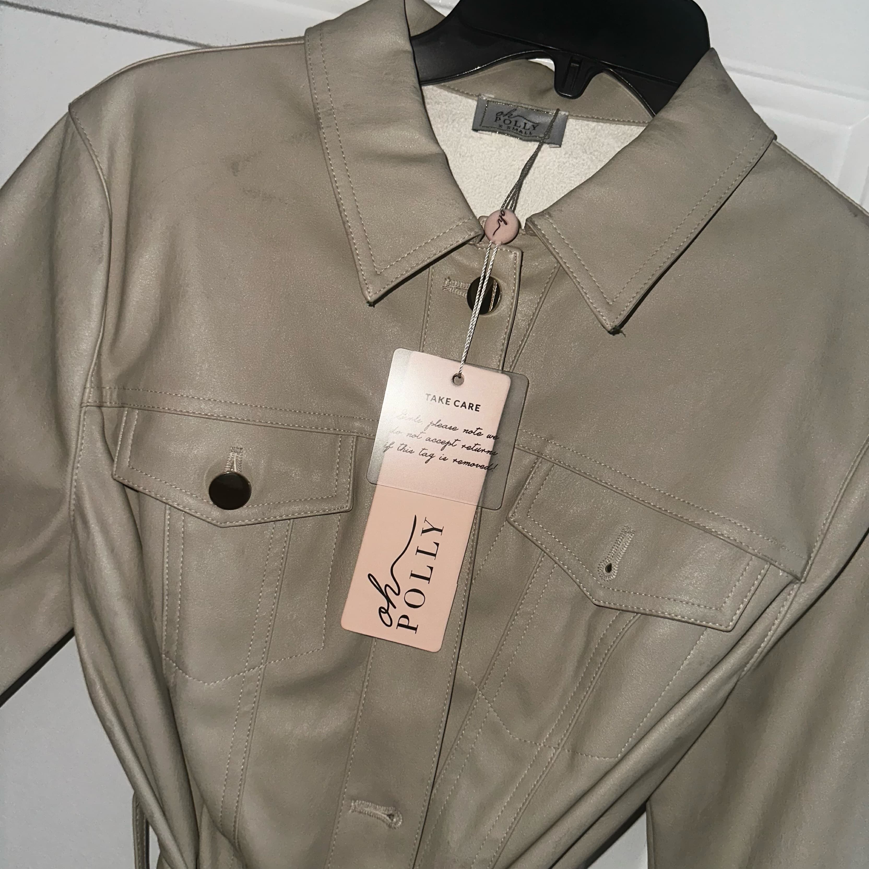 Oh Polly Faux Leather Belted Jacket  - Image 3
