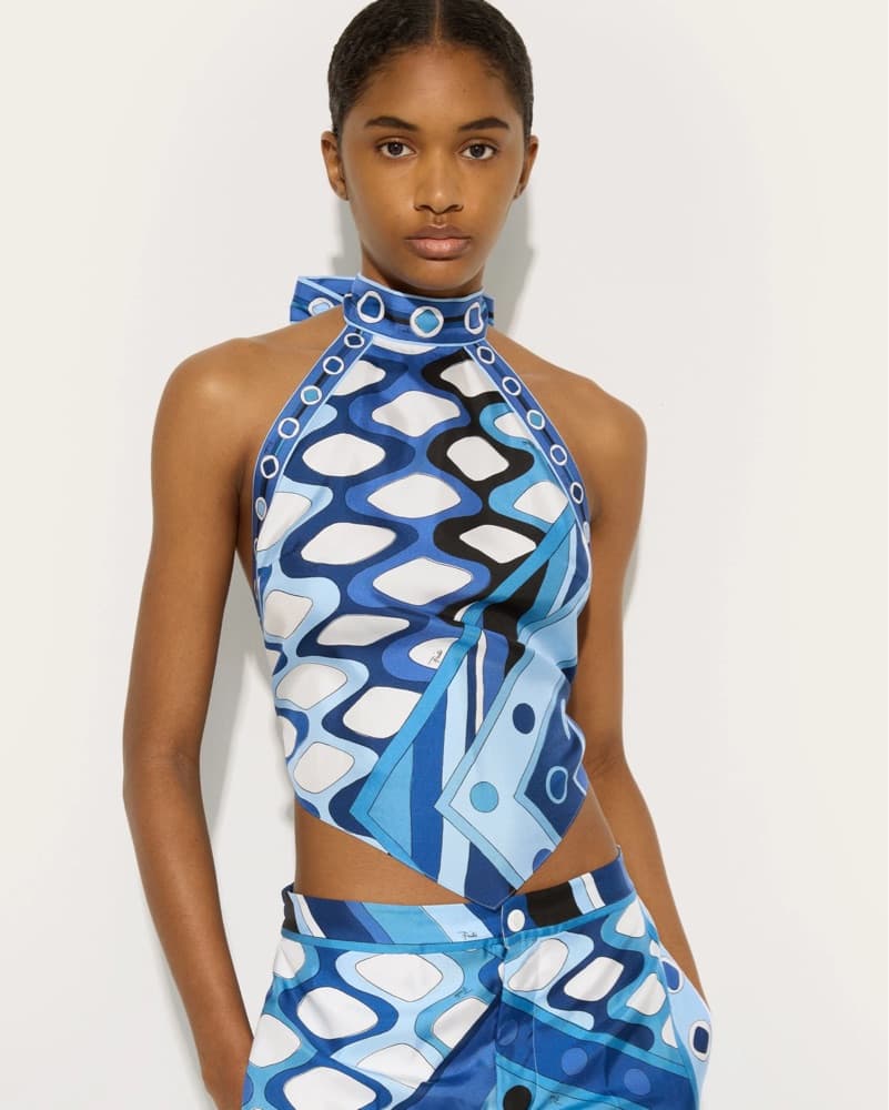 Pucci Halter Top - Royal Blue - Image 4