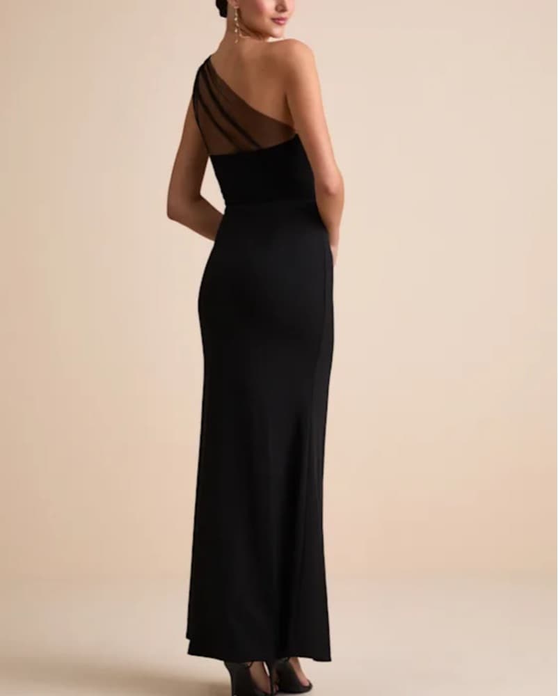 One Shoulder Organza Long Dress - Image 4