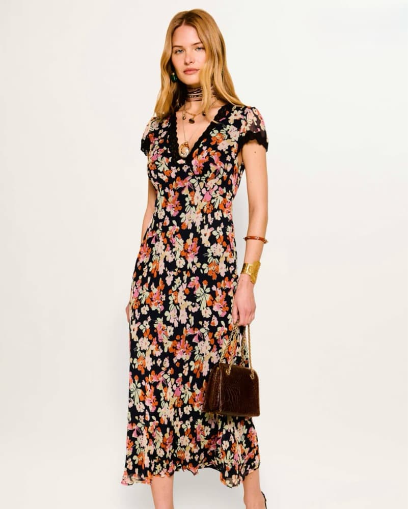Rixo Clarice Georgette Midi Dress - Image 2
