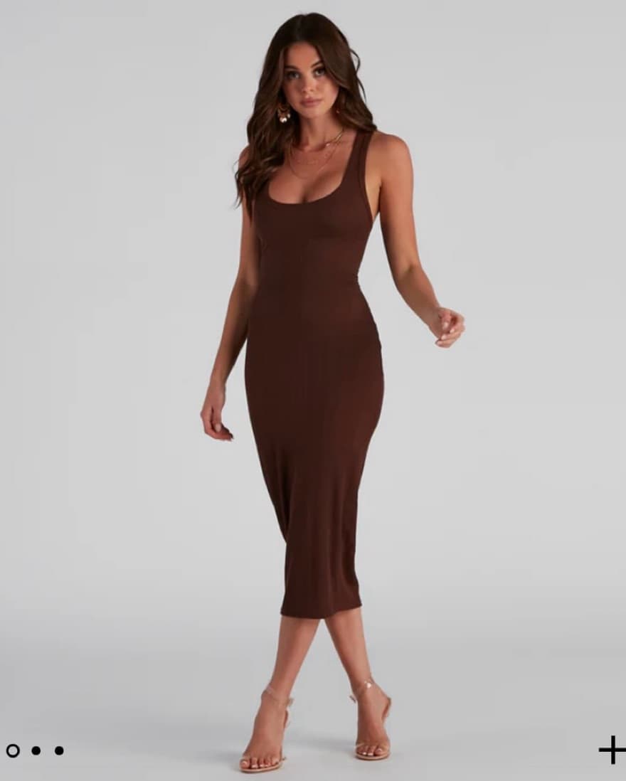 Windsor Brown Midi Dress - Image 2