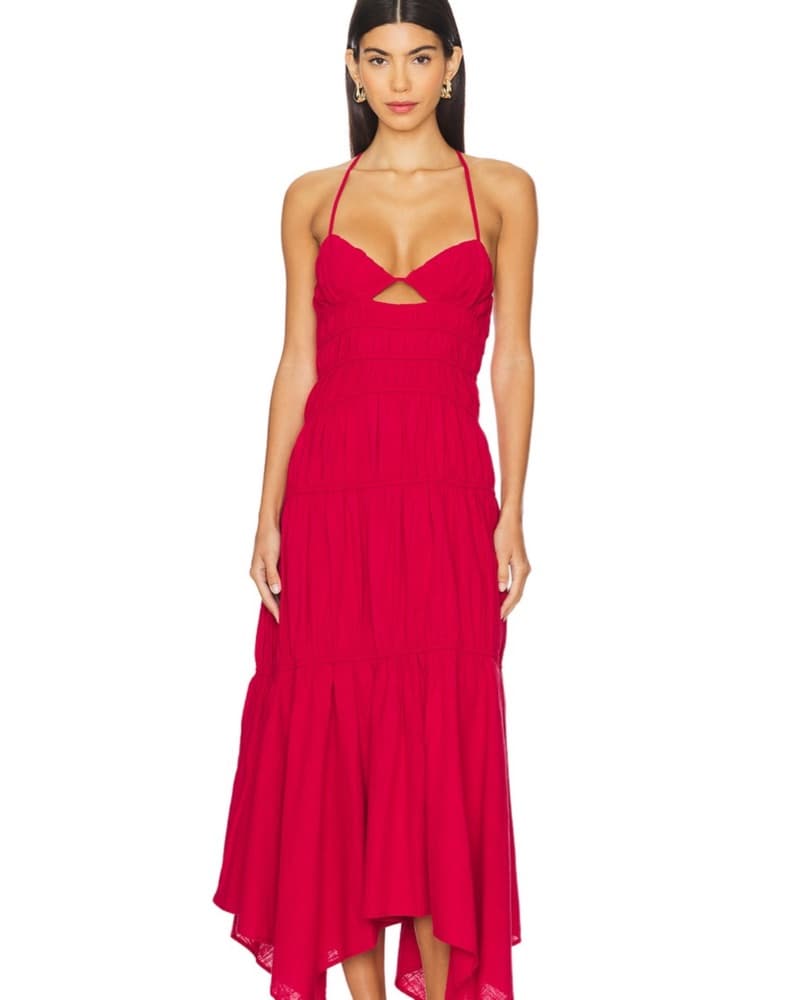 Tahlia Dress in Cherry Red - Image 1