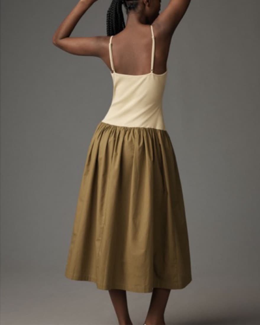 Maeve Drop Waist Poplin Midi Dress - Image 5