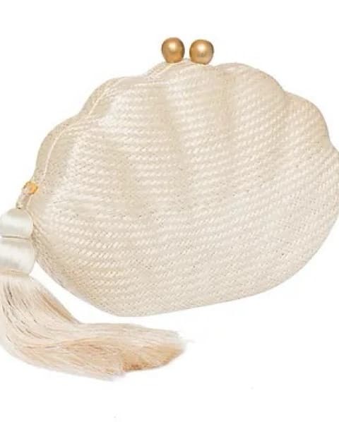 RAFE Katie Scallop Shell Clutch in Ivory - Image 1