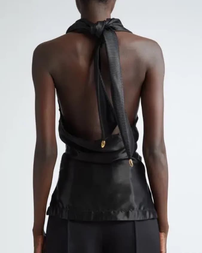 Bottega Veneta Satin Twill Halter Top - Image 3