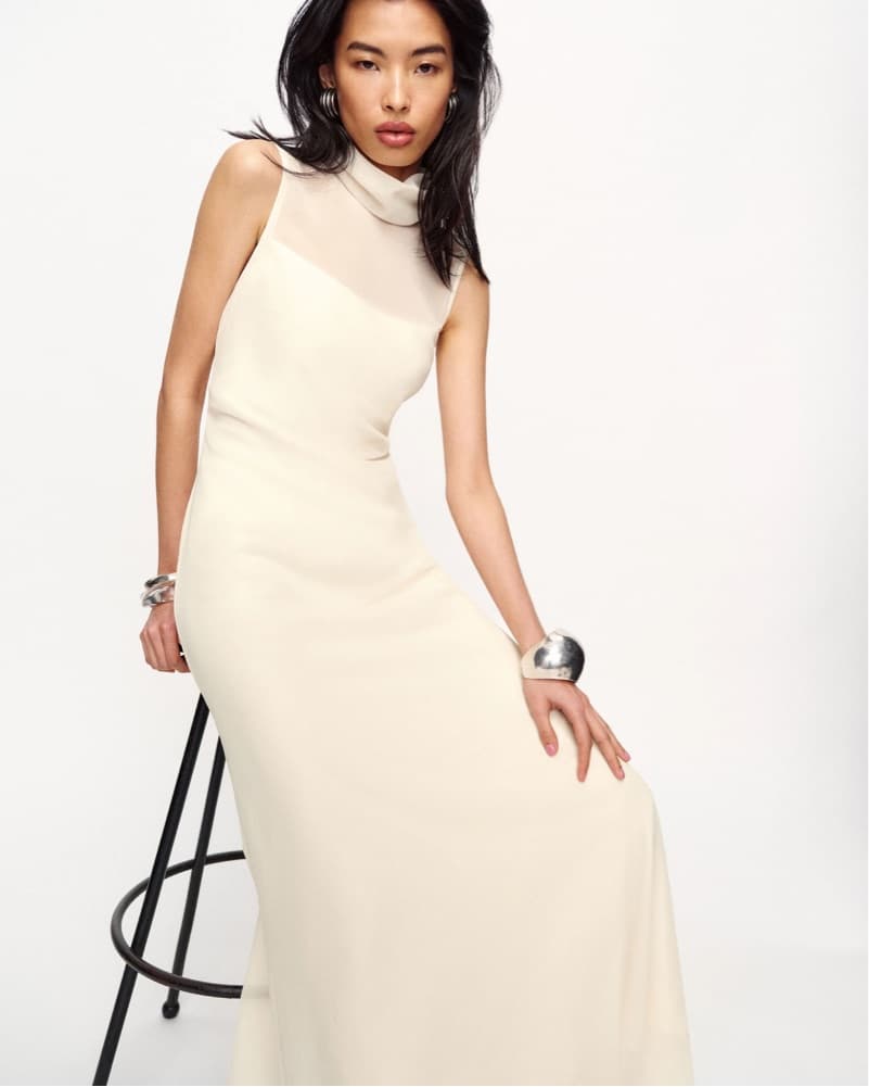Ivory High Neck Maxi Dress - Image 3