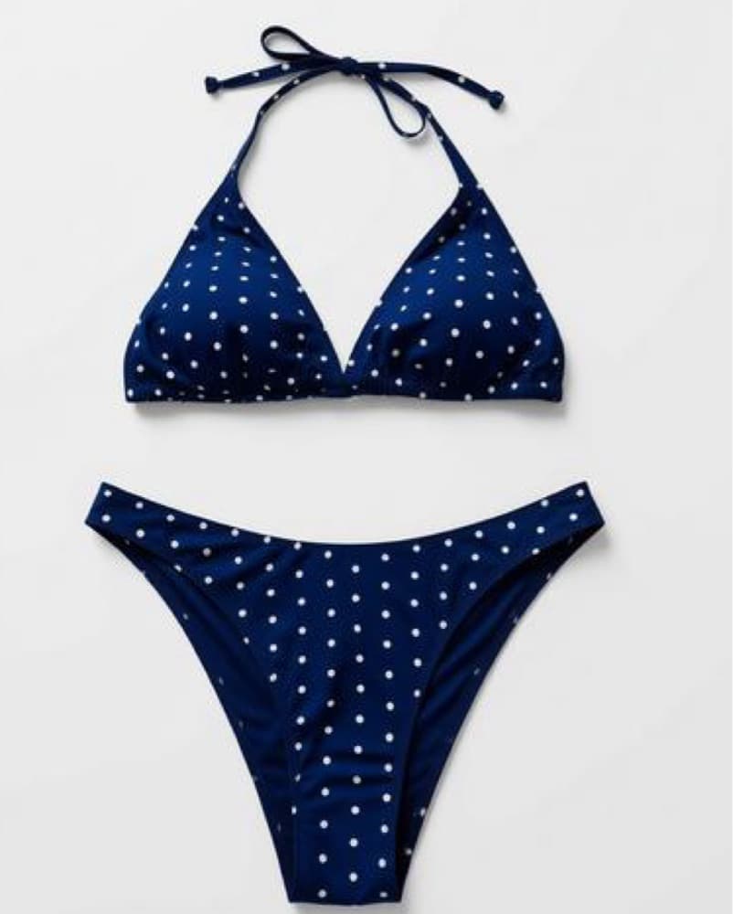 Navy Polka Dot Bikini  - Image 1
