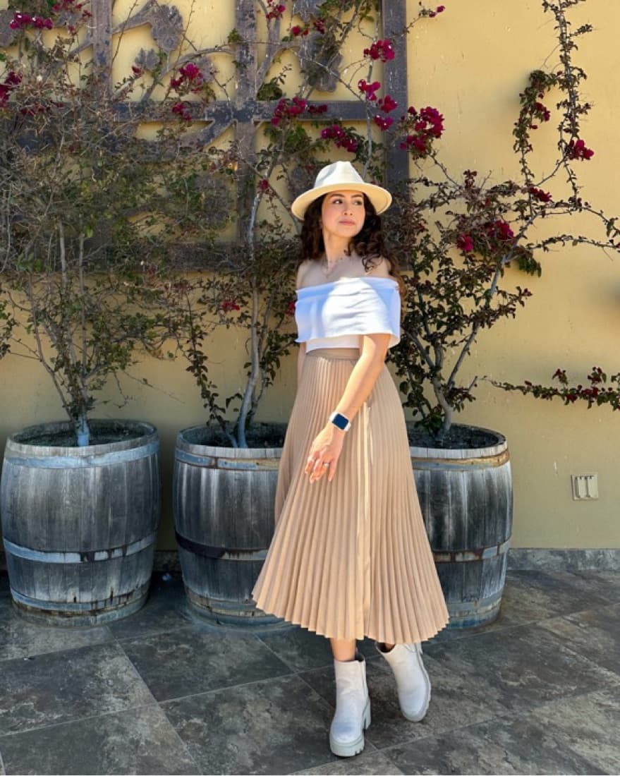 Aritzia Wilfred Pleated Midi Skirt - Image 1